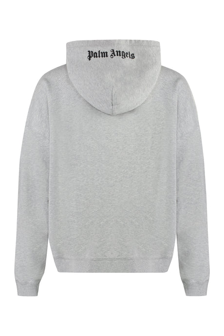 PALM ANGELS Grey Hooded Sweatshirt for Men