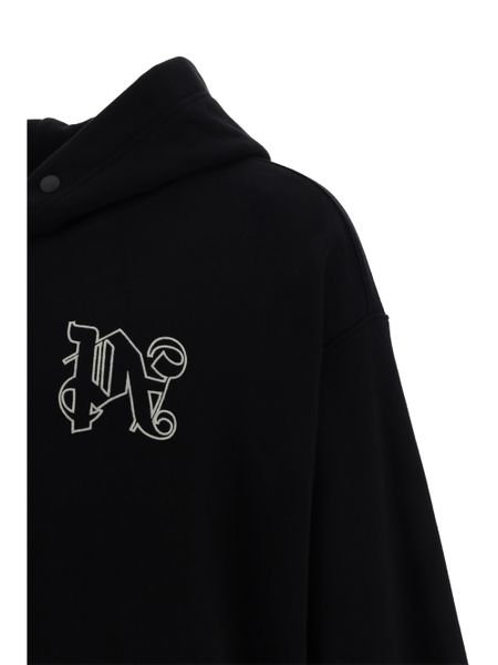 PALM ANGELS Stylish Black Embroidered Cotton Hoodie for Men - FW23