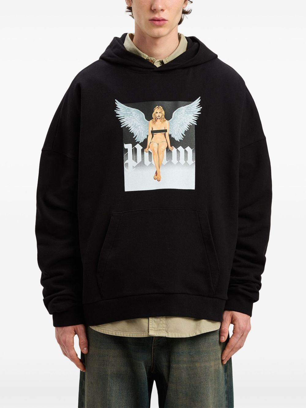 PALM ANGELS Crystal Pin-Up Mini Hoodie