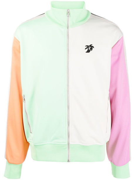 PALM ANGELS Men's Multicolor Colorblock Track Jacket with Hunter Motif - FW23