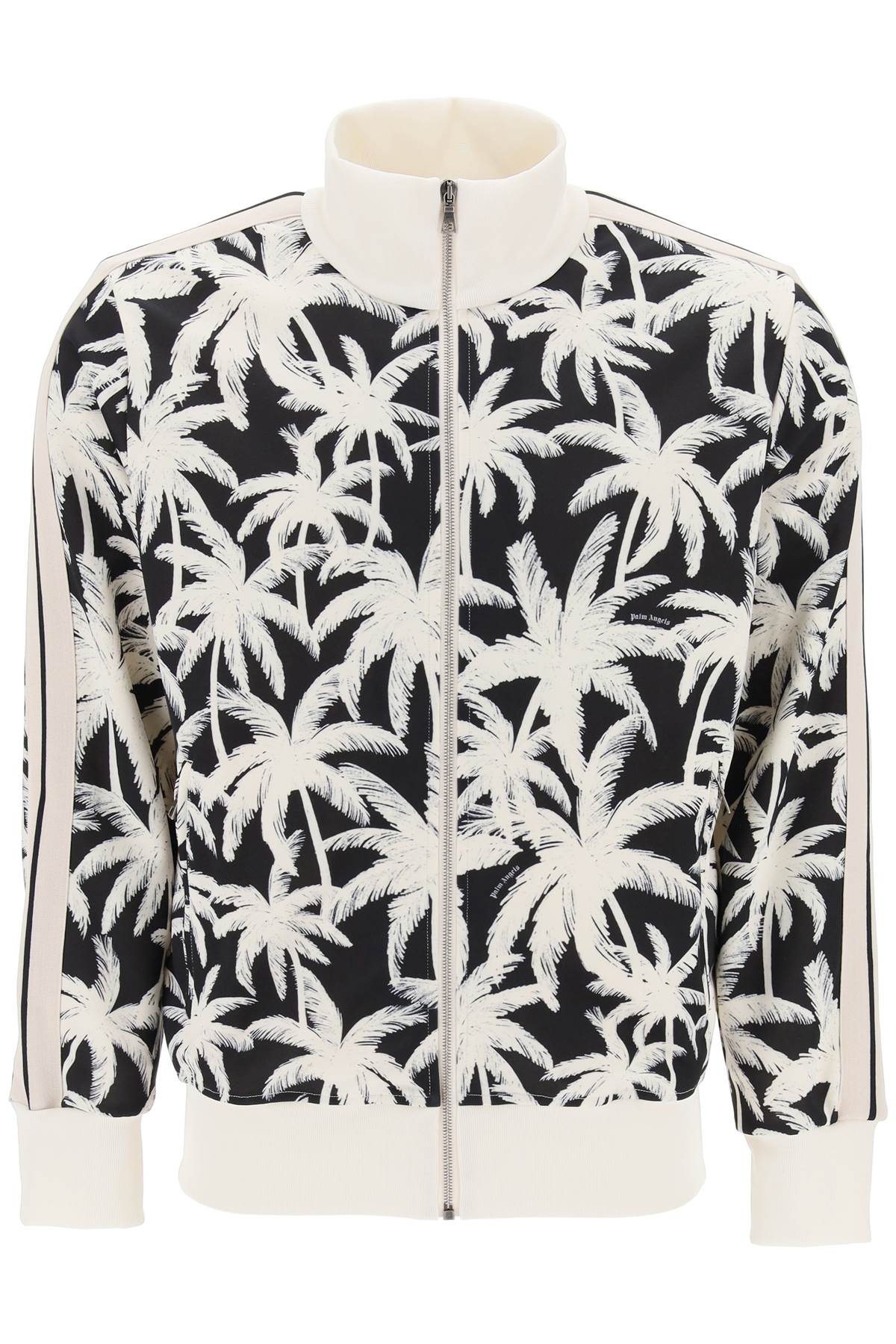 PALM ANGELS Zip-Up Sweatshirt with Tropical Print - Regular Fit