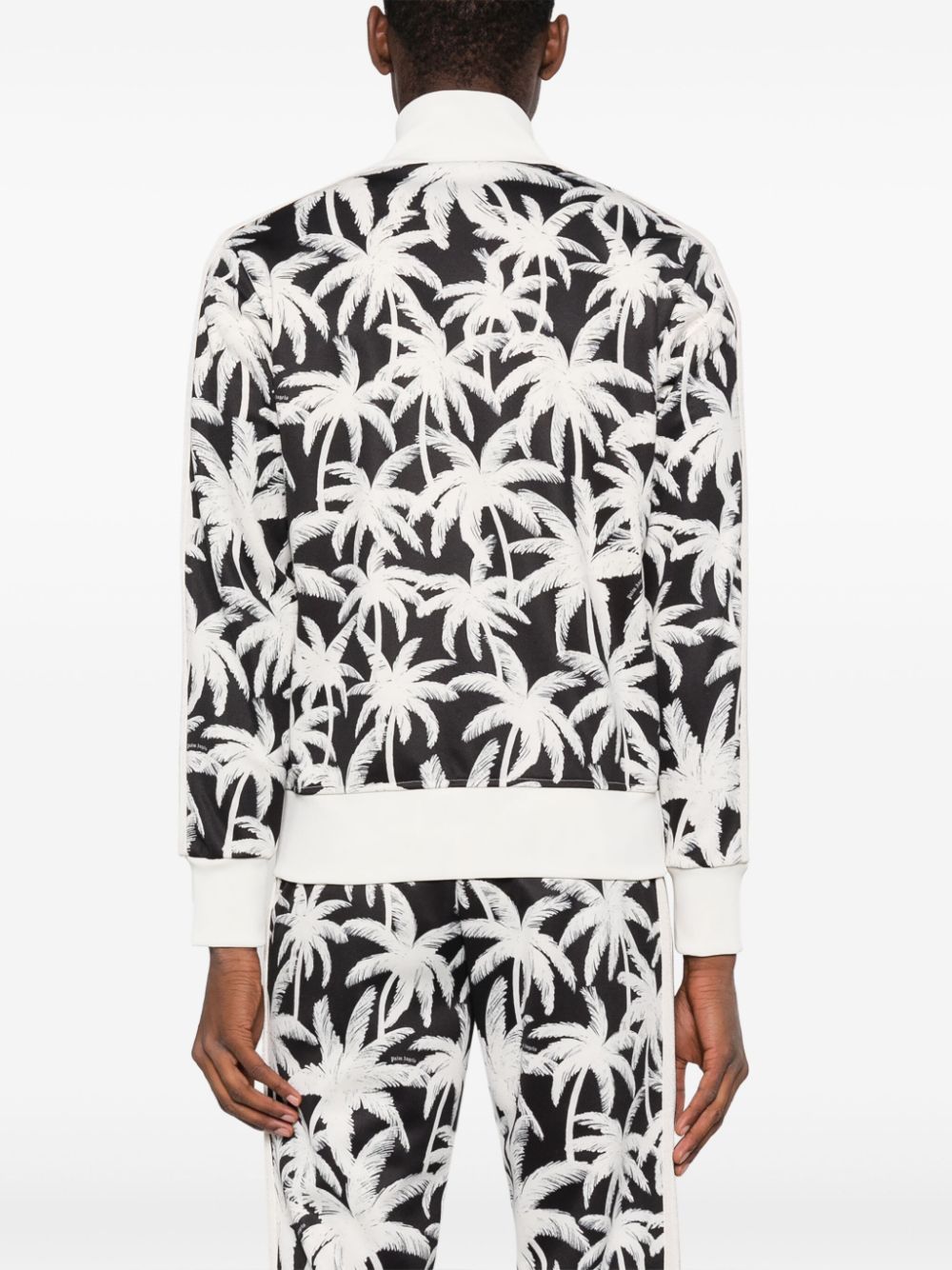 PALM ANGELS Zip-Up Sweatshirt with Tropical Print - Regular Fit