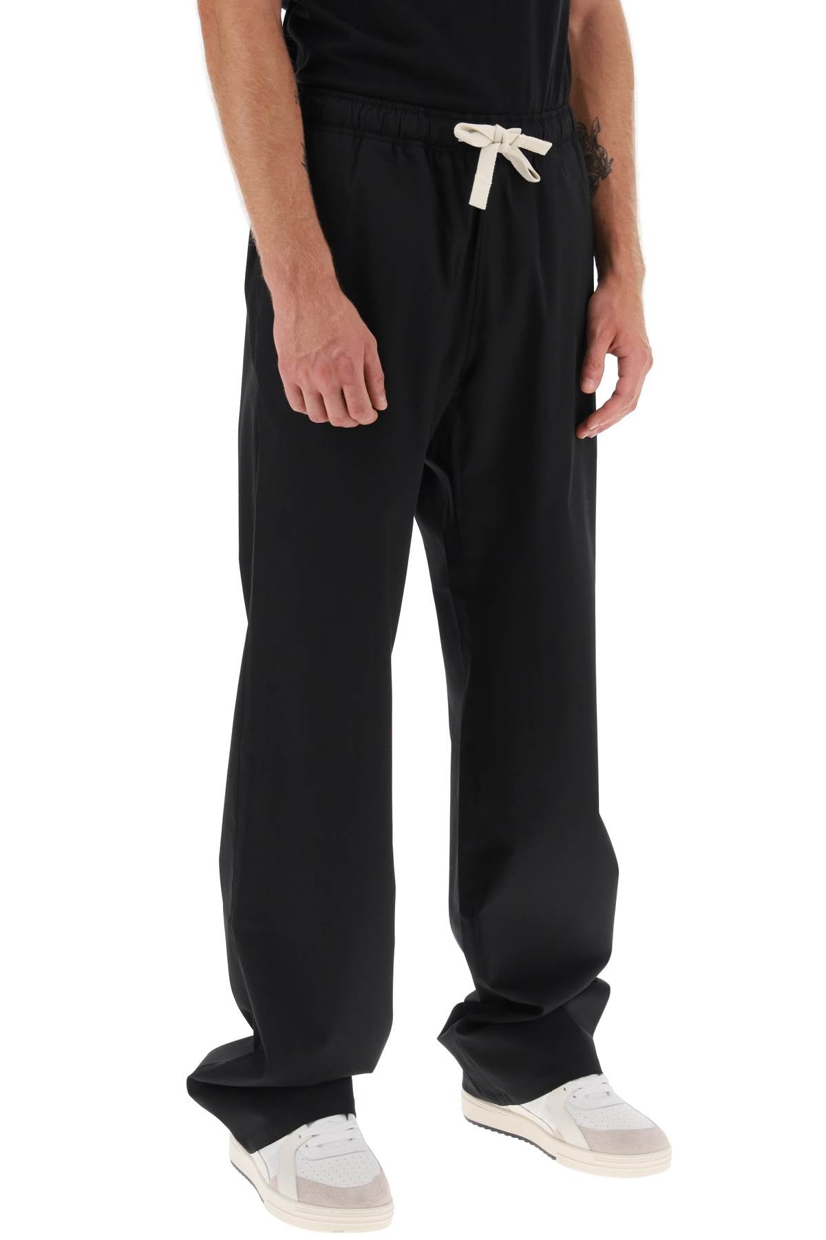 PALM ANGELS Men's Black Wool Blend Trousers for FW23