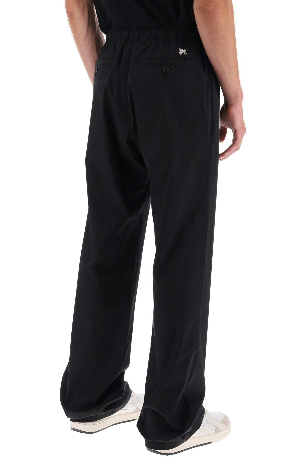 PALM ANGELS Men's Black Wool Blend Trousers for FW23