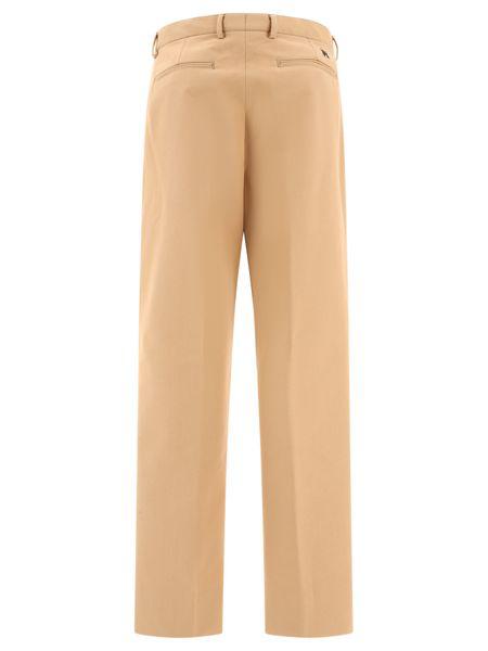 PALM ANGELS Stylish Beige and Black Monogram Workwear Pants for Men - SS24