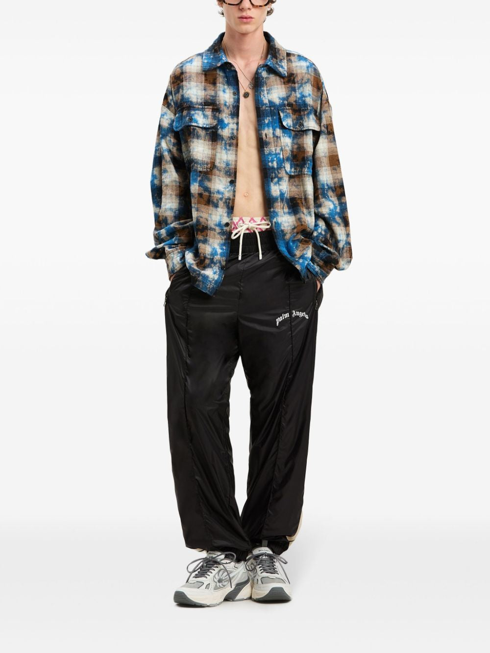 PALM ANGELS Curved Logo Mini Track Pants