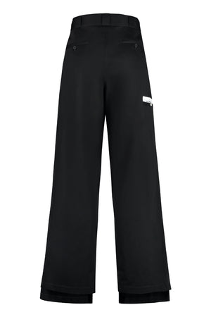 PALM ANGELS Asymmetric Black Cargo Pants for Men