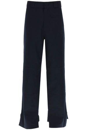 PALM ANGELS Black Cotton Regular Trousers for Men - FW23