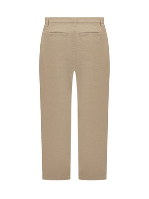 PALM ANGELS Classic Cotton Chino Pants in Hazelnut White