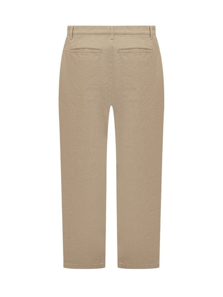 PALM ANGELS Classic Cotton Chino Pants in Hazelnut White