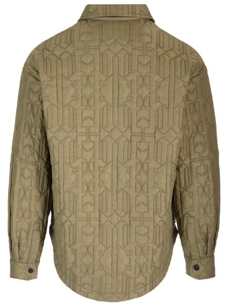 PALM ANGELS Quilted Nylon Overshirt for Men in Green - FW24 Collection