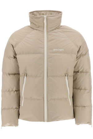 PALM ANGELS Retro-Style Nylon Men's Down Jacket - Beige