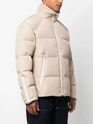 PALM ANGELS Retro Raglan Down Jacket - Beige Padded and Quilted Nylon | FW23