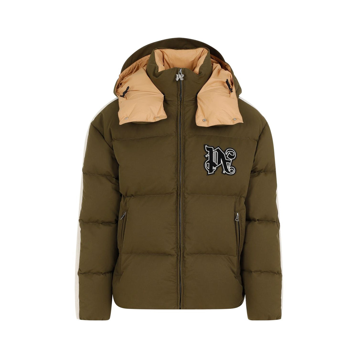 PALM ANGELS Urban Striped Hooded Down Jacket