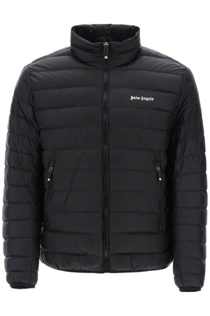 PALM ANGELS Lightweight Down Jacket with Embroidered Logo for Men - Black