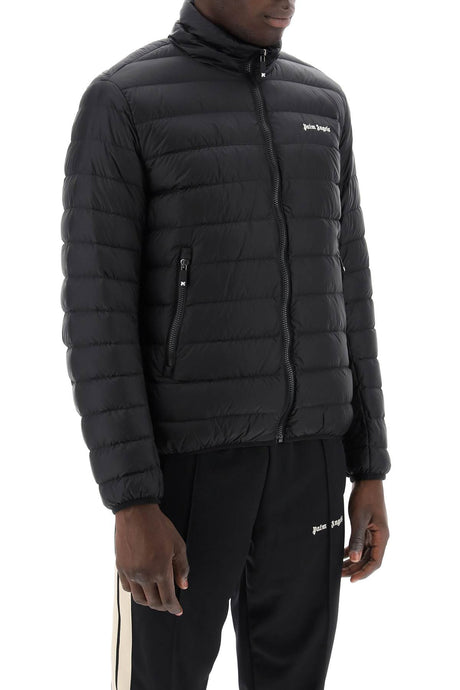 PALM ANGELS Lightweight Down Jacket with Embroidered Logo for Men - Black