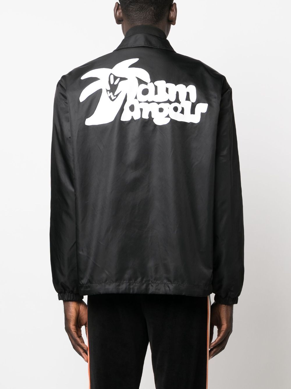 PALM ANGELS Black Logo-Print Lightweight Jacket for Men