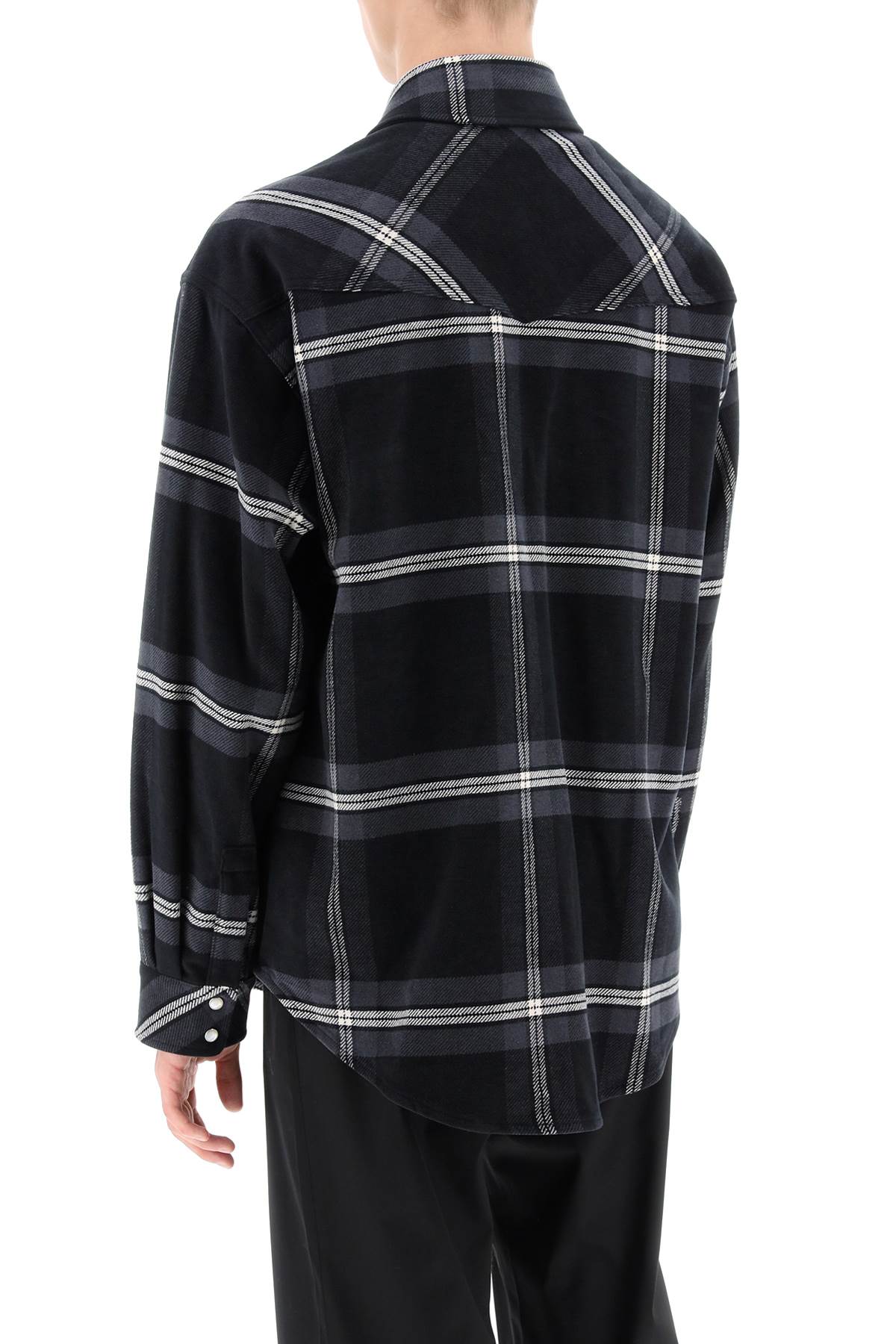 PALM ANGELS Checked Flannel Overshirt in Mixed Colors for Men