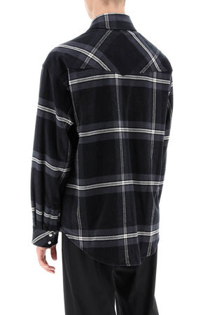 PALM ANGELS Checked Flannel Overshirt in Mixed Colors for Men