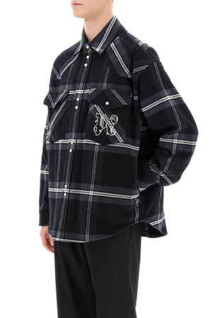 PALM ANGELS Checked Flannel Overshirt in Mixed Colors for Men