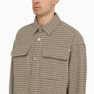 PALM ANGELS Checkered Design Cotton Shirt Jacket for Men - SS24