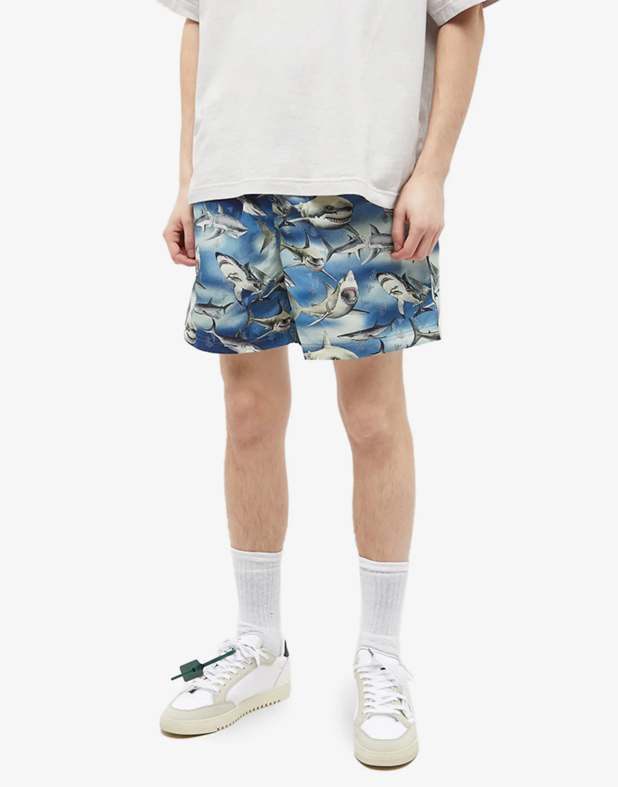 PALM ANGELS Shark Logo Mini Swim Shorts