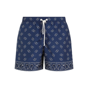 PALM ANGELS Navy Paisley Swimshorts for Men - SS24 Beachwear Collection