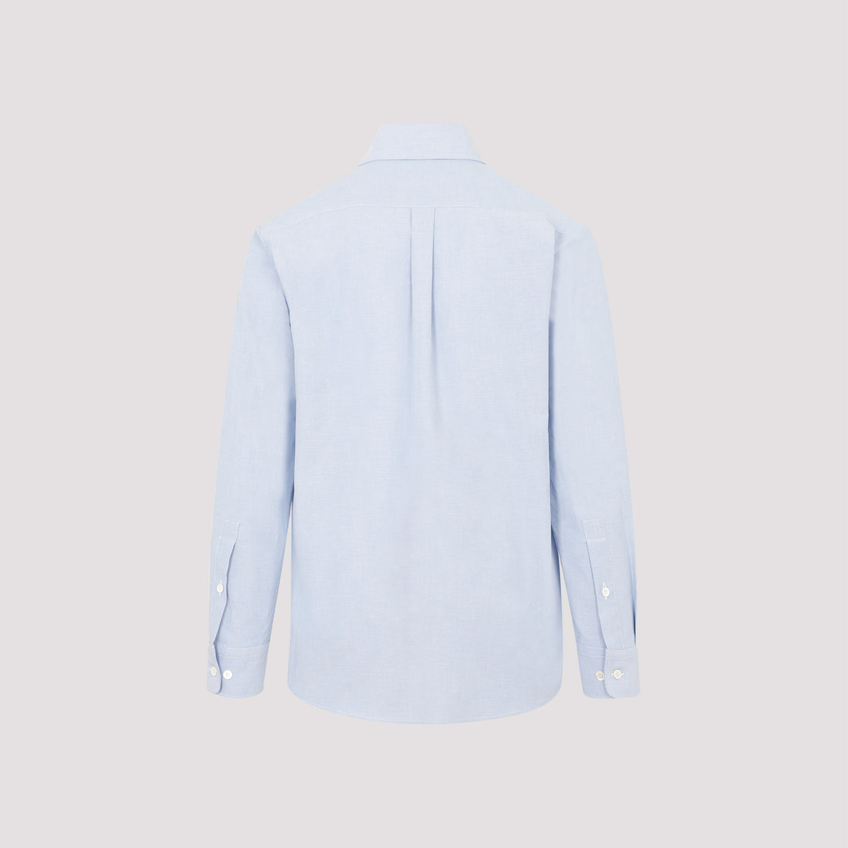 PALM ANGELS Light Blue Cotton Button-Down Collar Shirt for Men