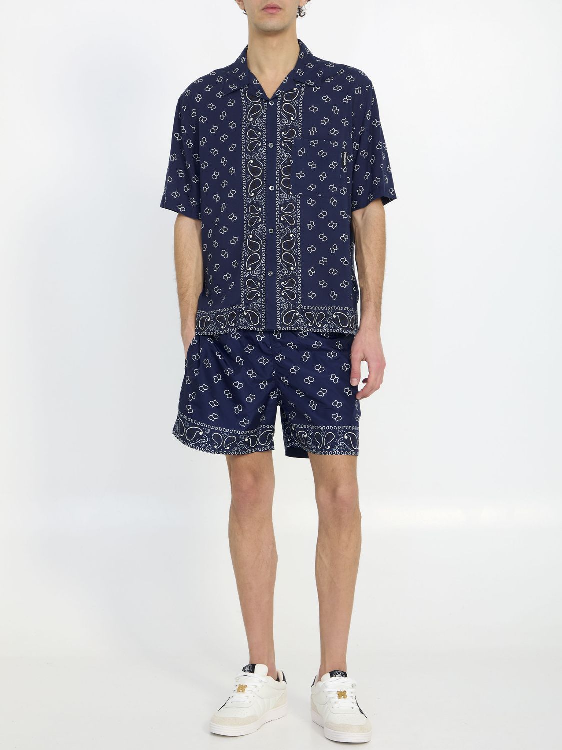 PALM ANGELS Paisley Print Short Sleeved Shirt for Men - SS24