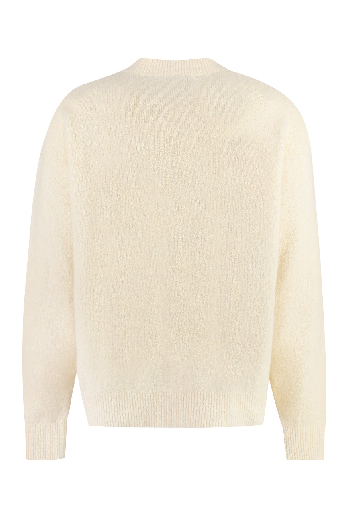 PALM ANGELS Mens White and Black Crew-Neck Sweater for FW23