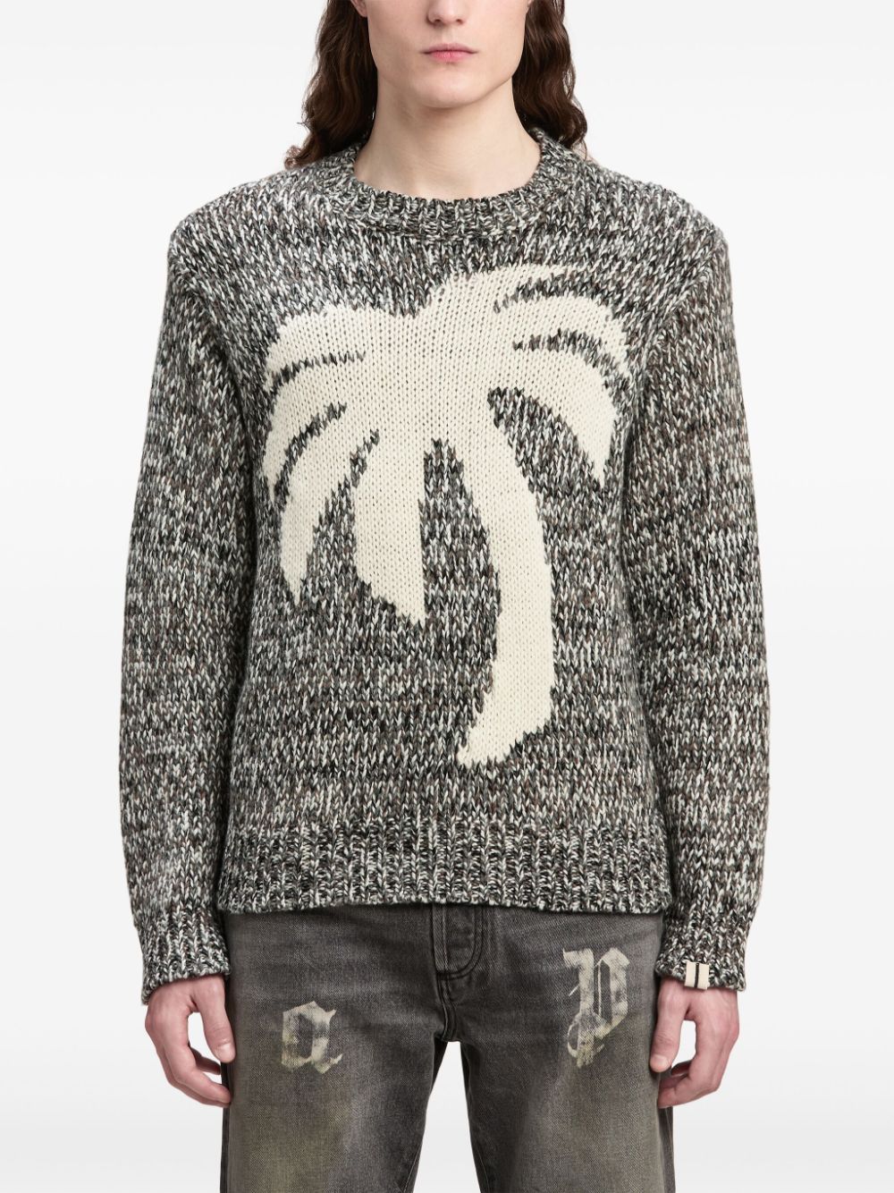 PALM ANGELS Men's Knit Palm Sweater