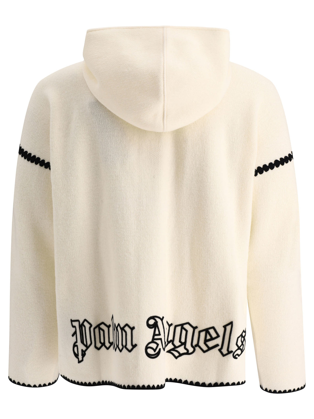 PALM ANGELS Men's White Monogram Zipped Sweater for SS24