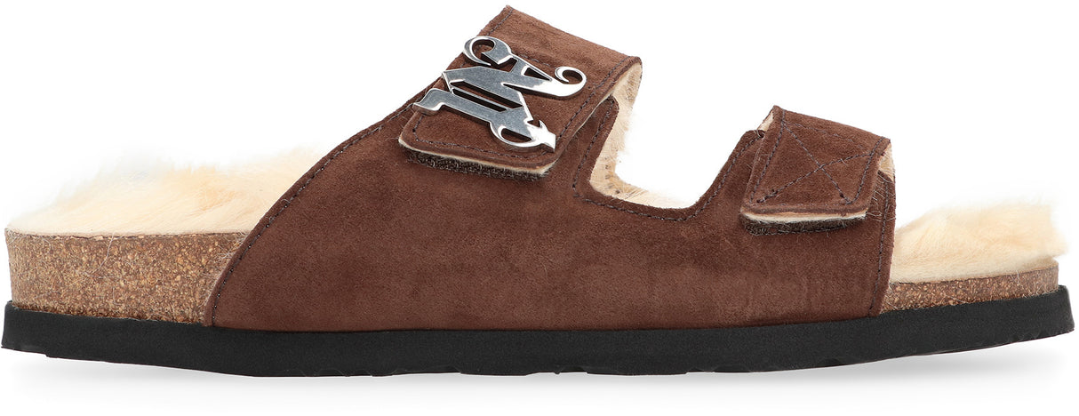 PALM ANGELS Brown Suede Sandals for Men - FW23 Collection