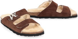 PALM ANGELS Brown Suede Sandals for Men - FW23 Collection