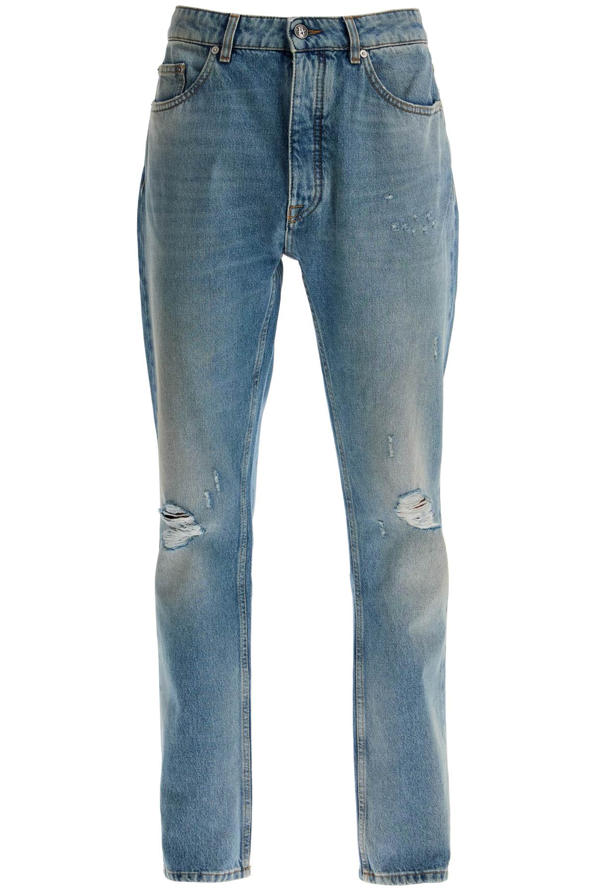 PALM ANGELS Distressed Monogram Denim Jeans