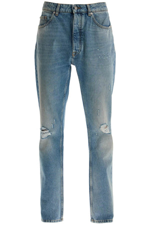 PALM ANGELS Distressed Monogram Denim Jeans