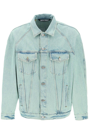 PALM ANGELS Men's Light Blue Denim Overdyed Jacket for SS24