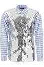 COMME DES GARÇONS HOMME PLUS Jacquard Striped Shirt with Sequin Detail - Medium