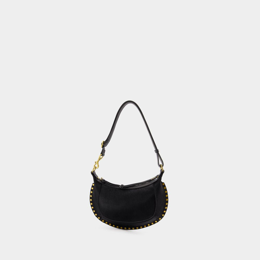 ISABEL MARANT Luxury Mini Moon Leather Pouch in Black