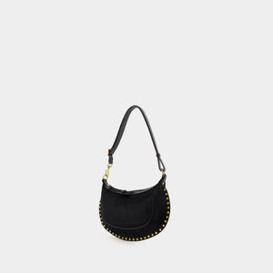 ISABEL MARANT Luxury Mini Moon Leather Pouch in Black