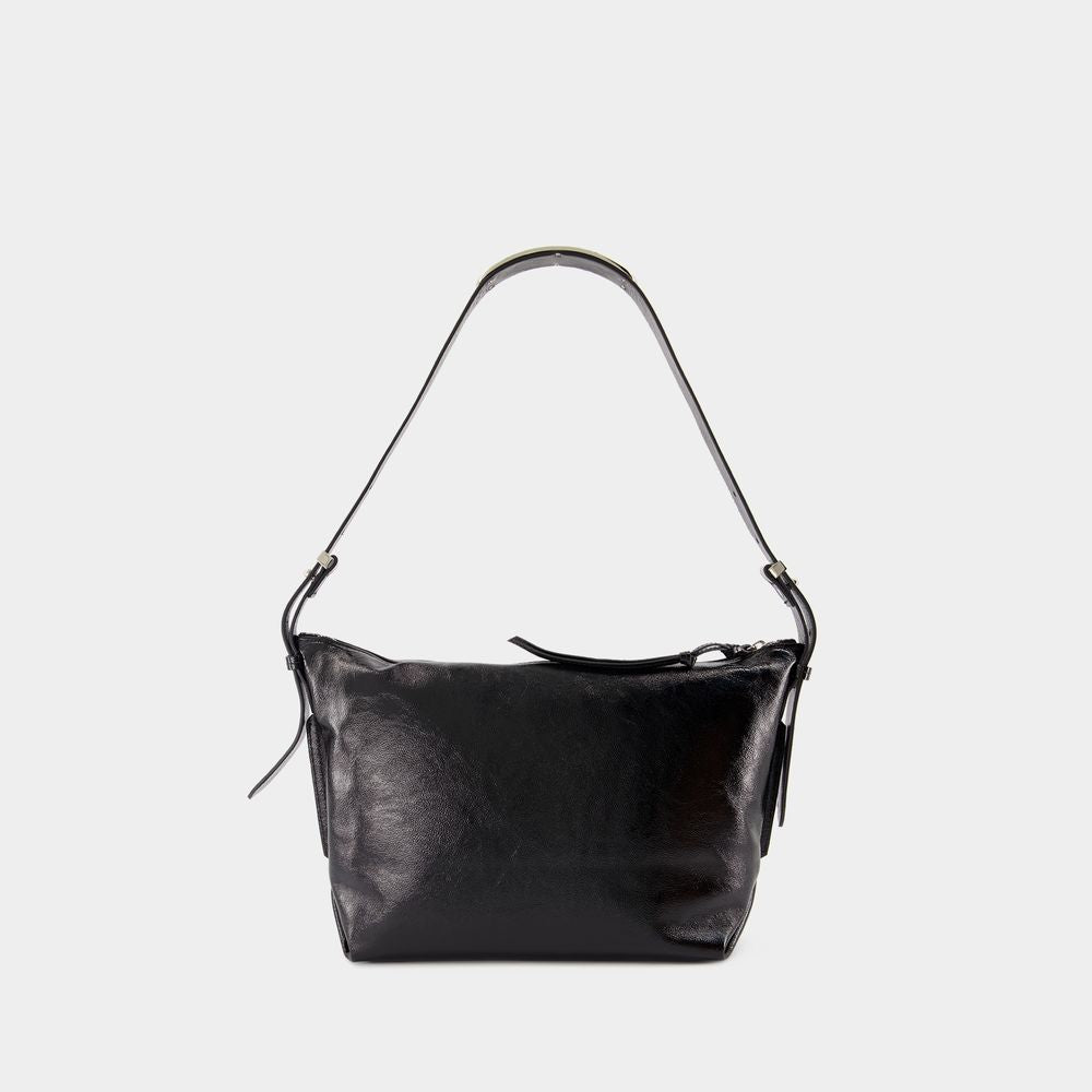 ISABEL MARANT Chic Black Leather Mini Pouch