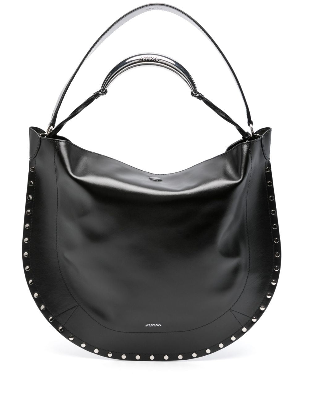 ISABEL MARANT Oskan Mini Hobo Handbag in Black and Silver