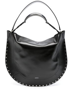 ISABEL MARANT Oskan Mini Hobo Handbag in Black and Silver