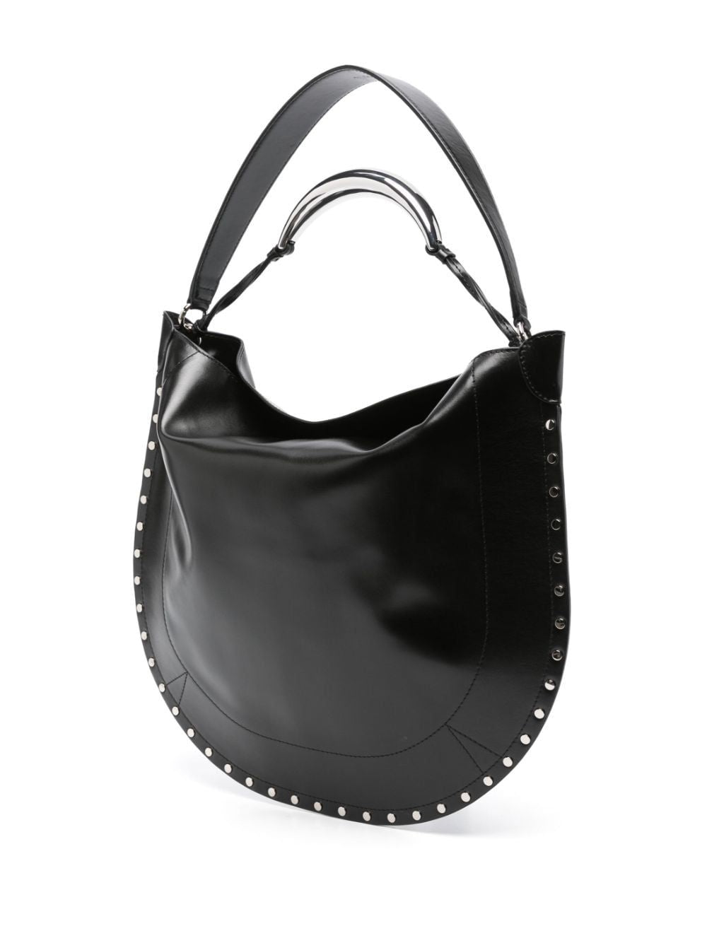 ISABEL MARANT Oskan Mini Hobo Handbag in Black and Silver