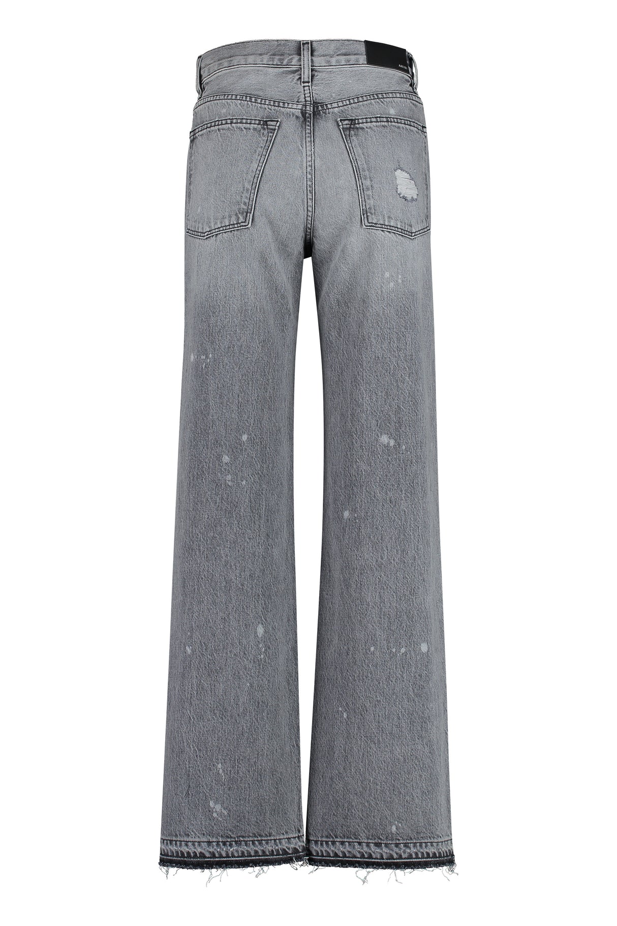 AMIRI Women's Distressed Grey Straight-Leg Jeans for SS23