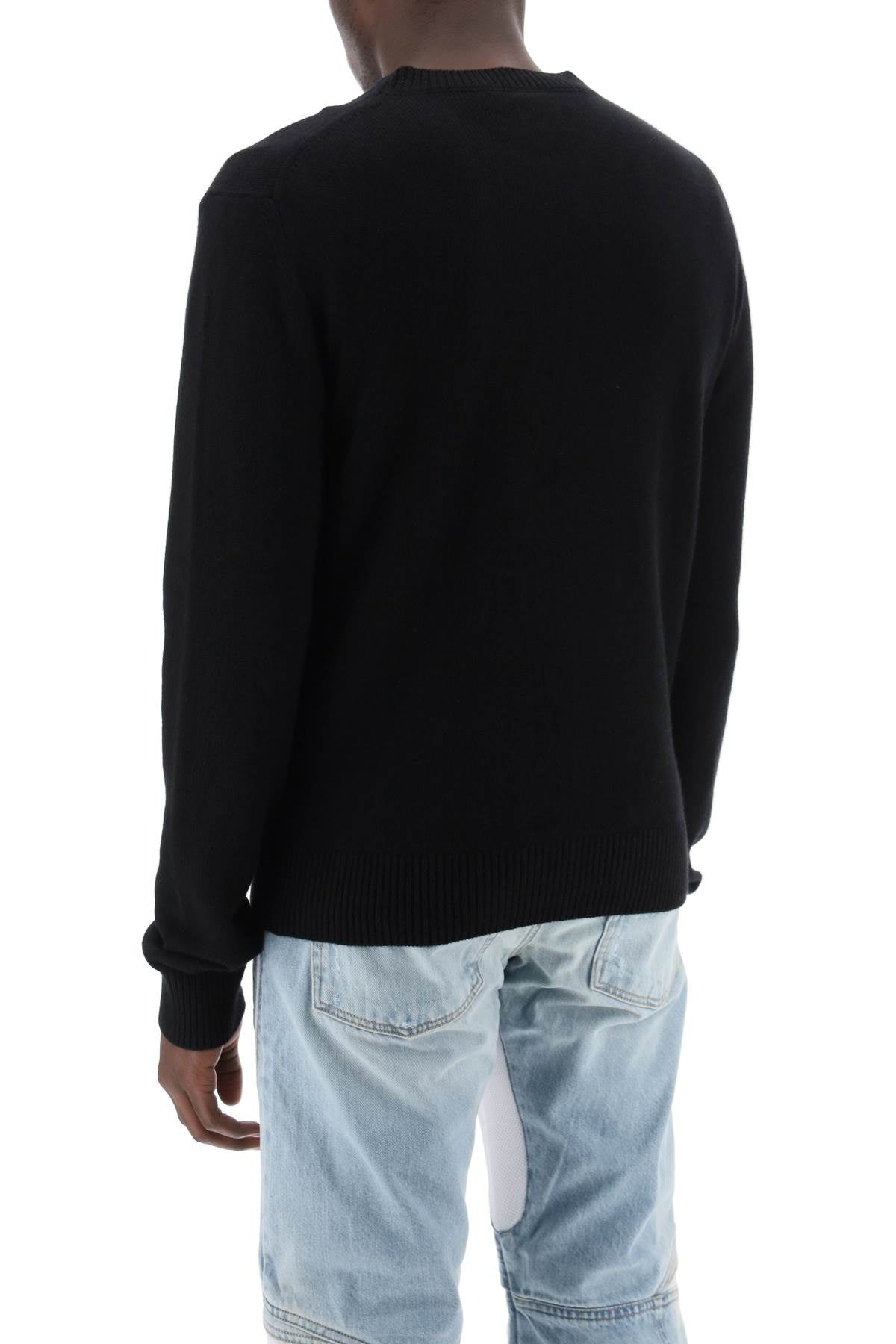 AMIRI Men's Cashmere Sweater with Tonal Stack Logo Embroidery