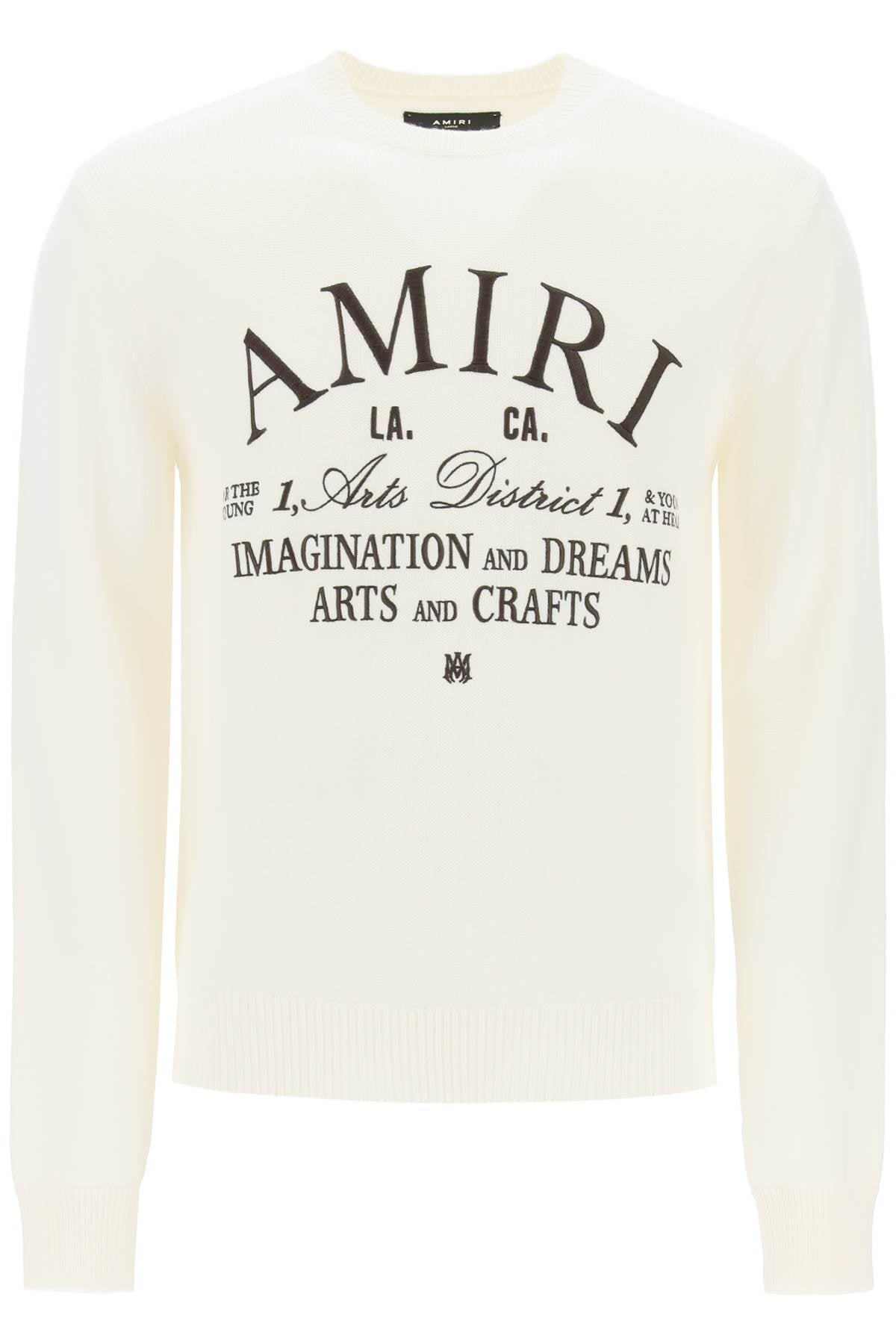 AMIRI Multicolor Men's Wool Sweater with Embroidered Arts District Details