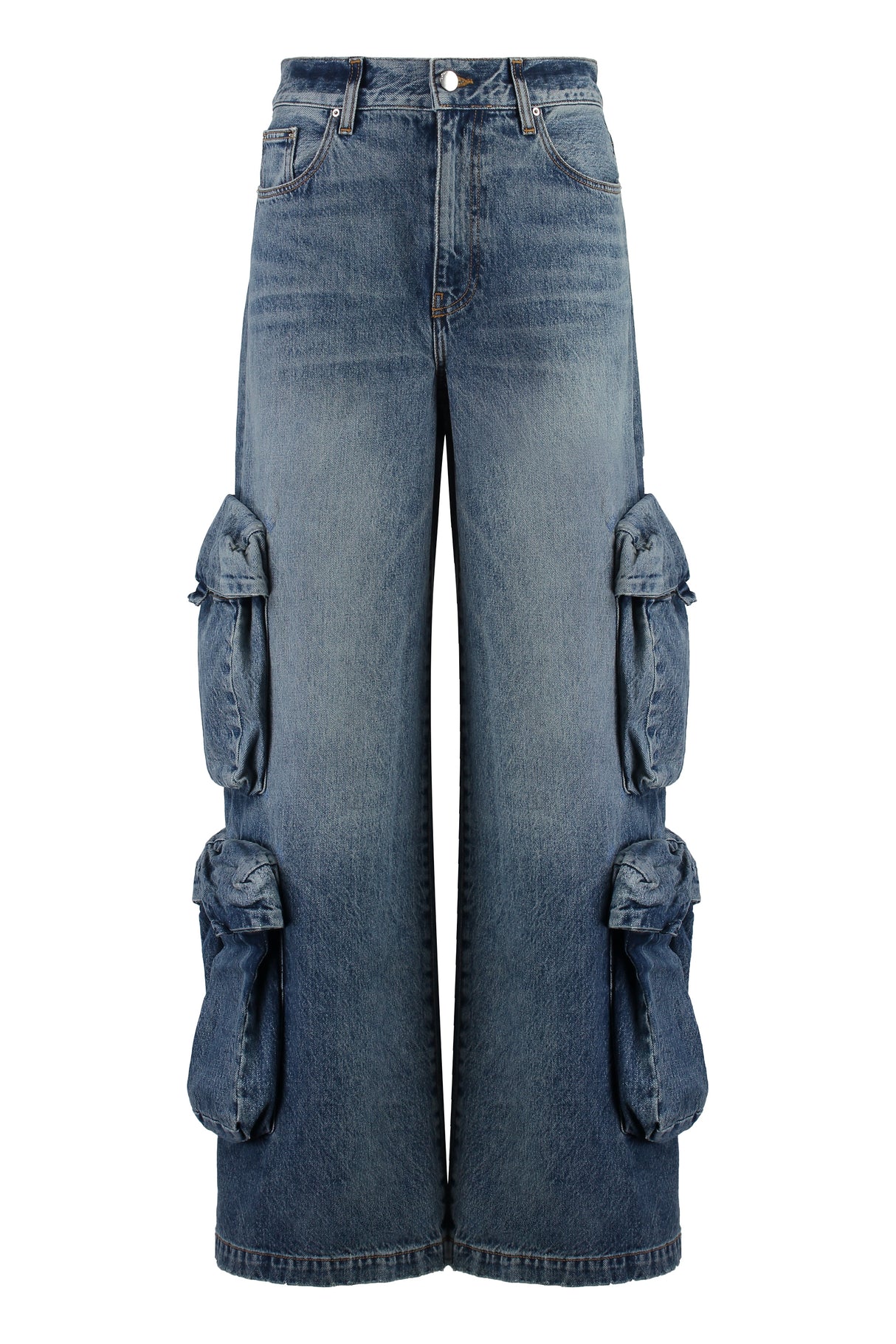 AMIRI Denim Women's Cargo Jeans with Multiple Pockets and Metal Rivets - SS24 Collection