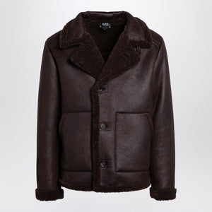 A.P.C. Men's Classic Faux Leather Jacket with Faux Fur Lining