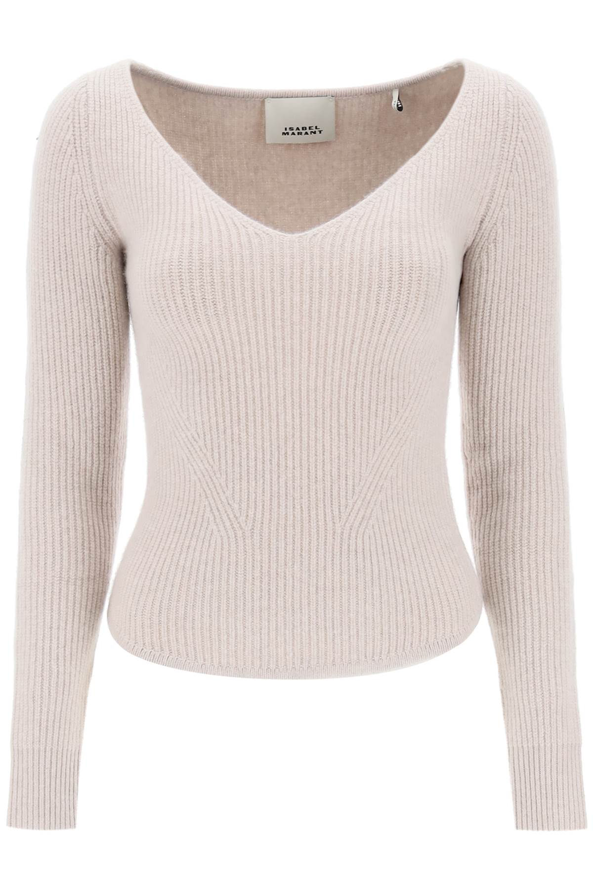 ISABEL MARANT Women's Asymmetrical Wool and Cashmere Sweater - Beige